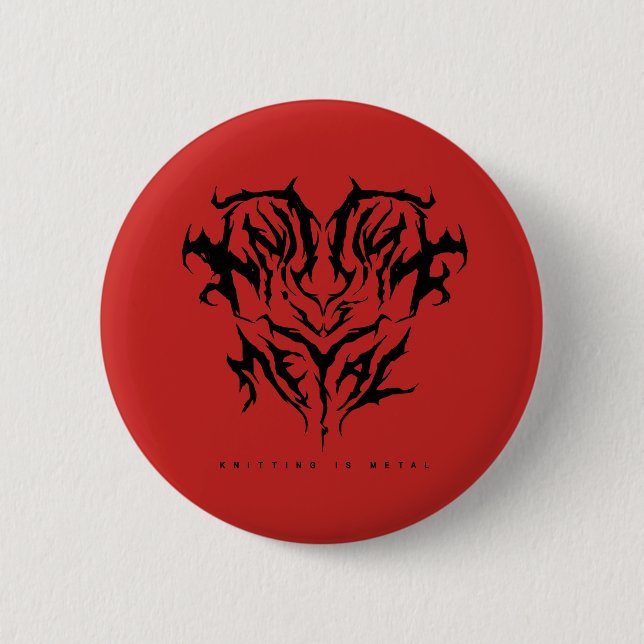 Knitting is Metal Logo button (Front)