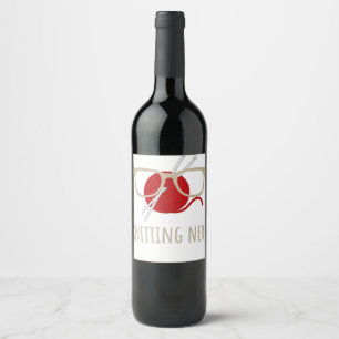 Knitting Is My Favourite Sport - Knitting Knitter  Wine Label