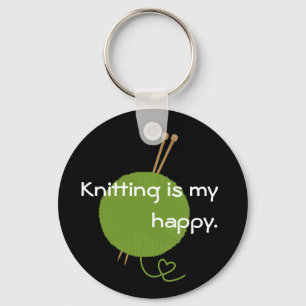 Knitting is My Happy Keychain