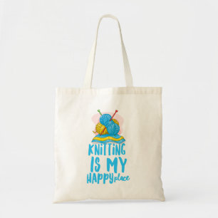 Knitting is my Happy Place Budget Tote Bag