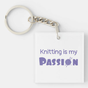 Knitting is my passion key ring
