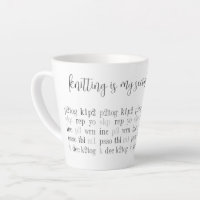 KNITTING IS MY SECOND LANGUAGE Latte Mug