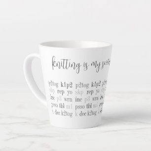 KNITTING IS MY SECOND LANGUAGE Latte Mug