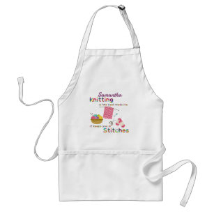 Knitting is the Best Medicine Quote  Standard Apron