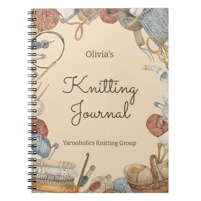 Knitting Journal For Knitting Lovers Personalised (Front)