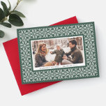 Knitting Joy Photo Card<br><div class="desc">Warm and cosy holiday photo card with a knitted background</div>