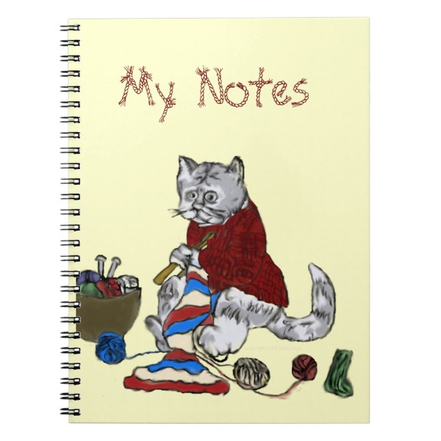 Knitting Kitten - Notes Notebook (Front)