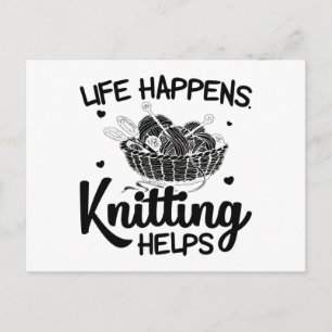Knitting knitter crochet sewing hobby gifts postcard