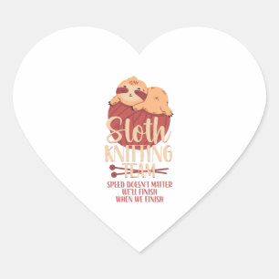 Knitting Knitter Sloth Sloth Heart Sticker