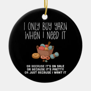 Knitting Knitting Basket Ceramic Ornament