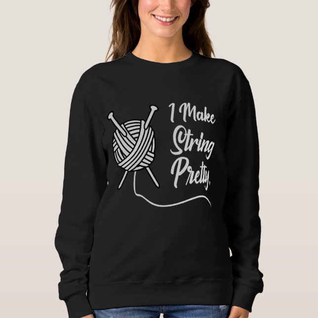 Knitting  Knitting Needle Knit Wool Pretty String Sweatshirt (Front)