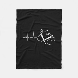 Knitting - Knitting Needles Heartbeat Fleece Blanket