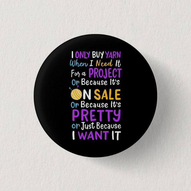 Knitting Knitting Wool 3 Cm Round Badge (Front)
