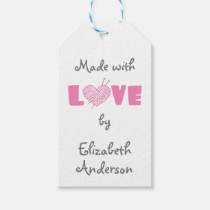 Knitting Made with love by Custom Name Gift Tags