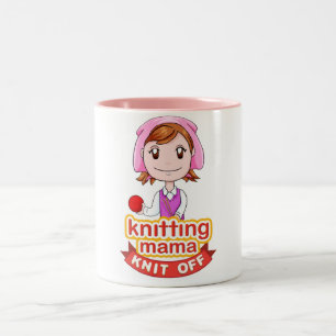 Knitting Mama Two-Tone Coffee Mug