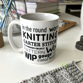 Knitting Mug - Knitter's Word Collage