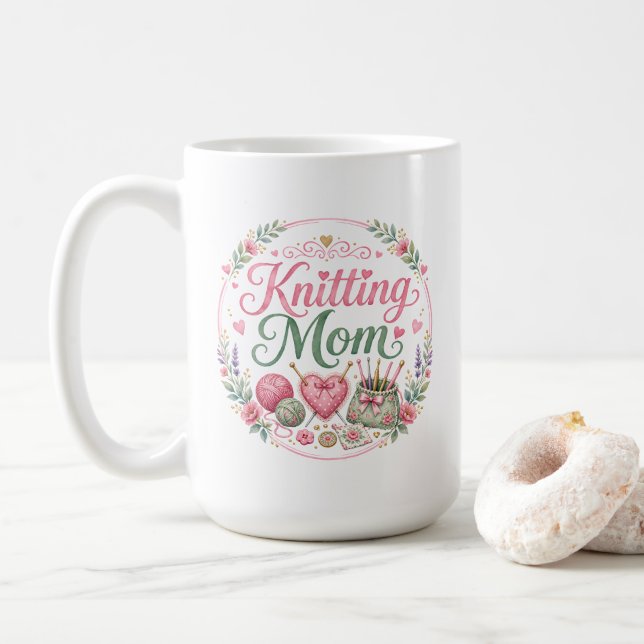 Knitting Mum Coffee Mug (With Donut)
