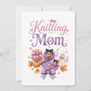 Knitting Mum Halloween Card
