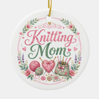 Knitting Mum Personalised Ornament