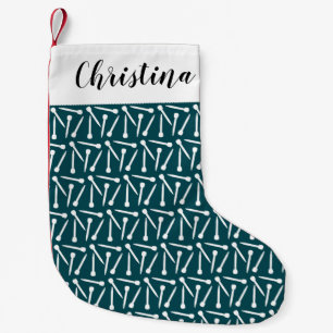 Knitting Needles + Name Crafts {Dark} Small Christmas Stocking