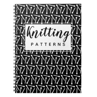 Knitting Needles Yarn & Crafts Pattern Dark Notebook