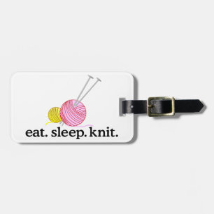 Knitting Needles & Yarn Luggage Tag
