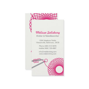 Knitting needlework business cards
