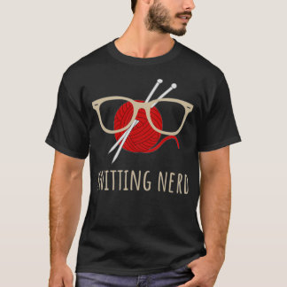 Knitting Nerd Funny Grandma Mum Knit Needles T-Shirt