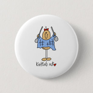 Knitting Nut 6 Cm Round Badge
