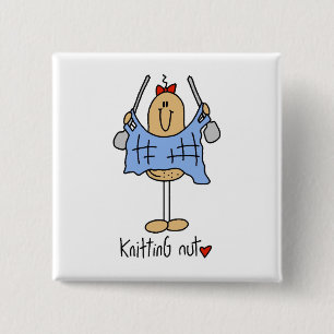 Knitting Nut T-shirts and Gifts 15 Cm Square Badge