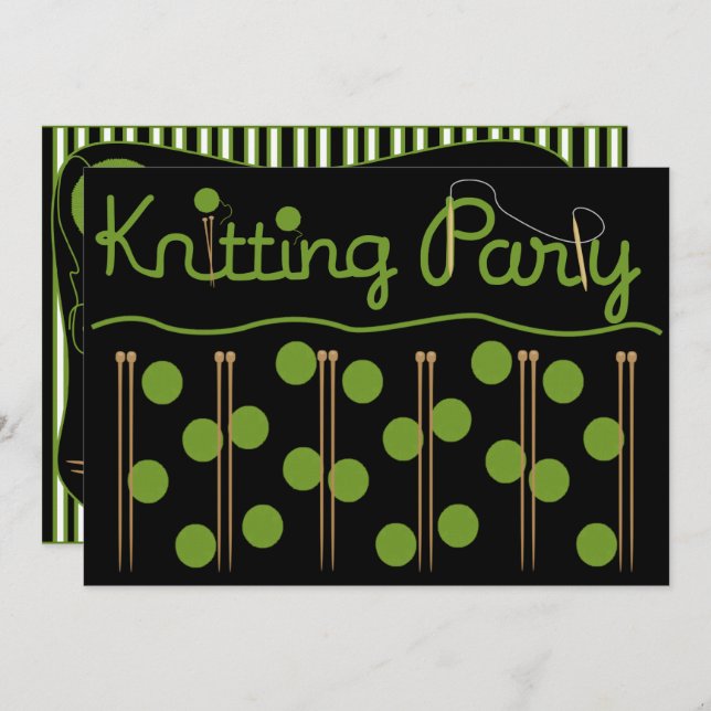 Knitting Party Invitation (Front/Back)