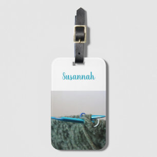 Knitting Personalised Luggage Tag