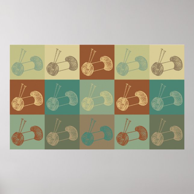 Knitting Pop Art Poster (Front)