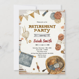Knitting Retirement Party Invitation