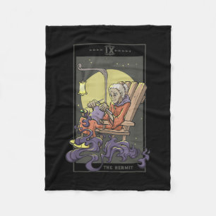 Knitting Sewing Hermit Tarot Card Crochet Quilting Fleece Blanket
