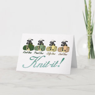 knitting sheep Greeting Card - Knit-It!