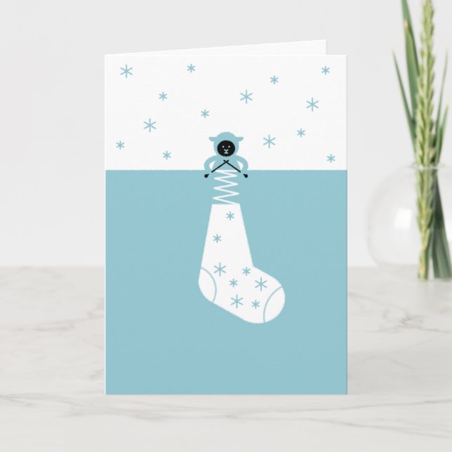 Knitting Sheep Holiday Card (Front)