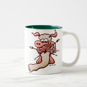 Knitting Sheep Two-Tone Coffee Mug