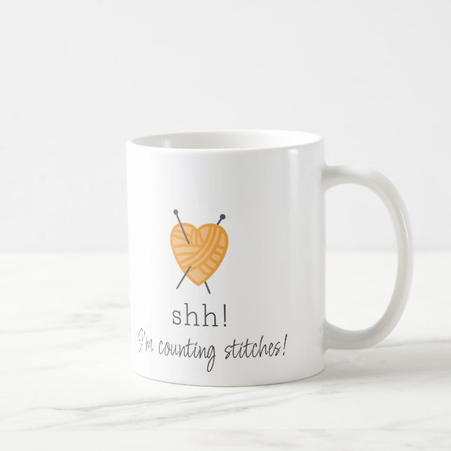 Knitting Shh! I'm counting stitches fun mug (Right)