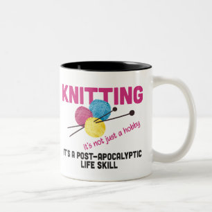 Knitting Skills Black 11 oz Two-Tone Mug