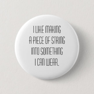 knitting slogan 6 cm round badge