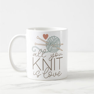 Knitting Slogan All You Knit Is Love Tri-Blend Shi Coffee Mug