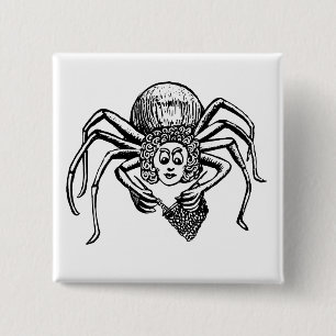 Knitting Spider (Tess) 15 Cm Square Badge