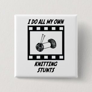 Knitting Stunts 15 Cm Square Badge