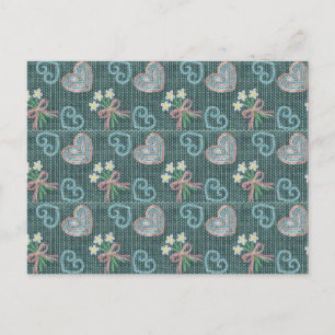 Knitting Style Hand Drawn Postcard