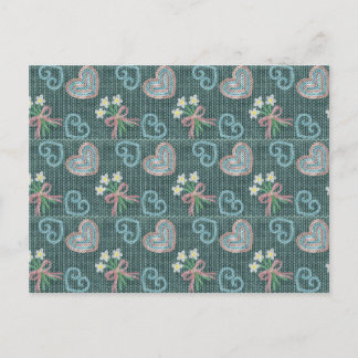 Knitting Style Hand Drawn Postcard