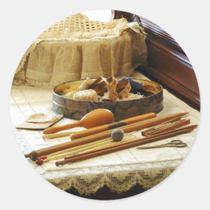 Knitting Supplies Classic Round Sticker