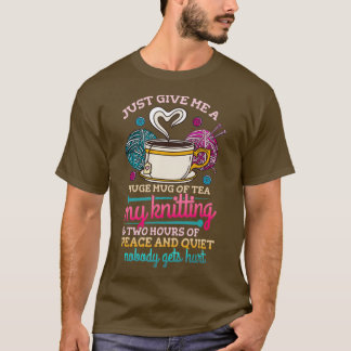 Knitting Tea Knitter Yarn  T-Shirt