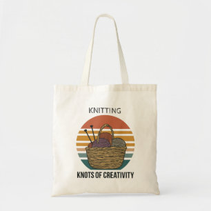 Knitting Tote Bag Vintage Yarn Basket Personalise