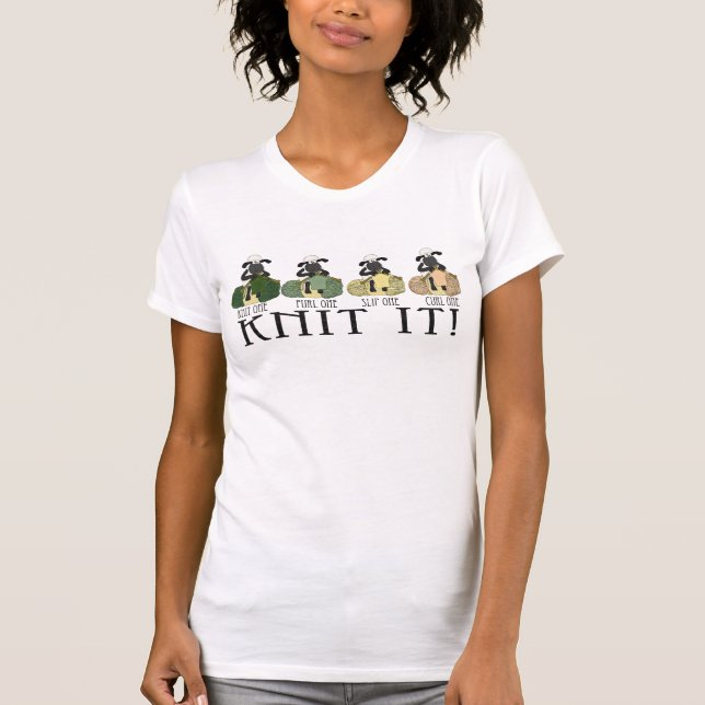 Knitting TShirt, With Fun Sheep T-Shirt (Front)